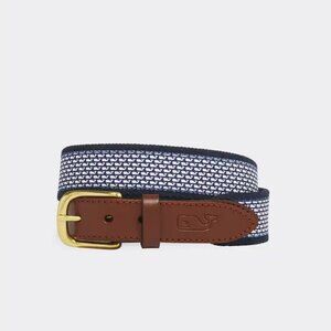 EUC Vineyard Vines Size 26 Micro Whale Logo Blue Golf Club Belt